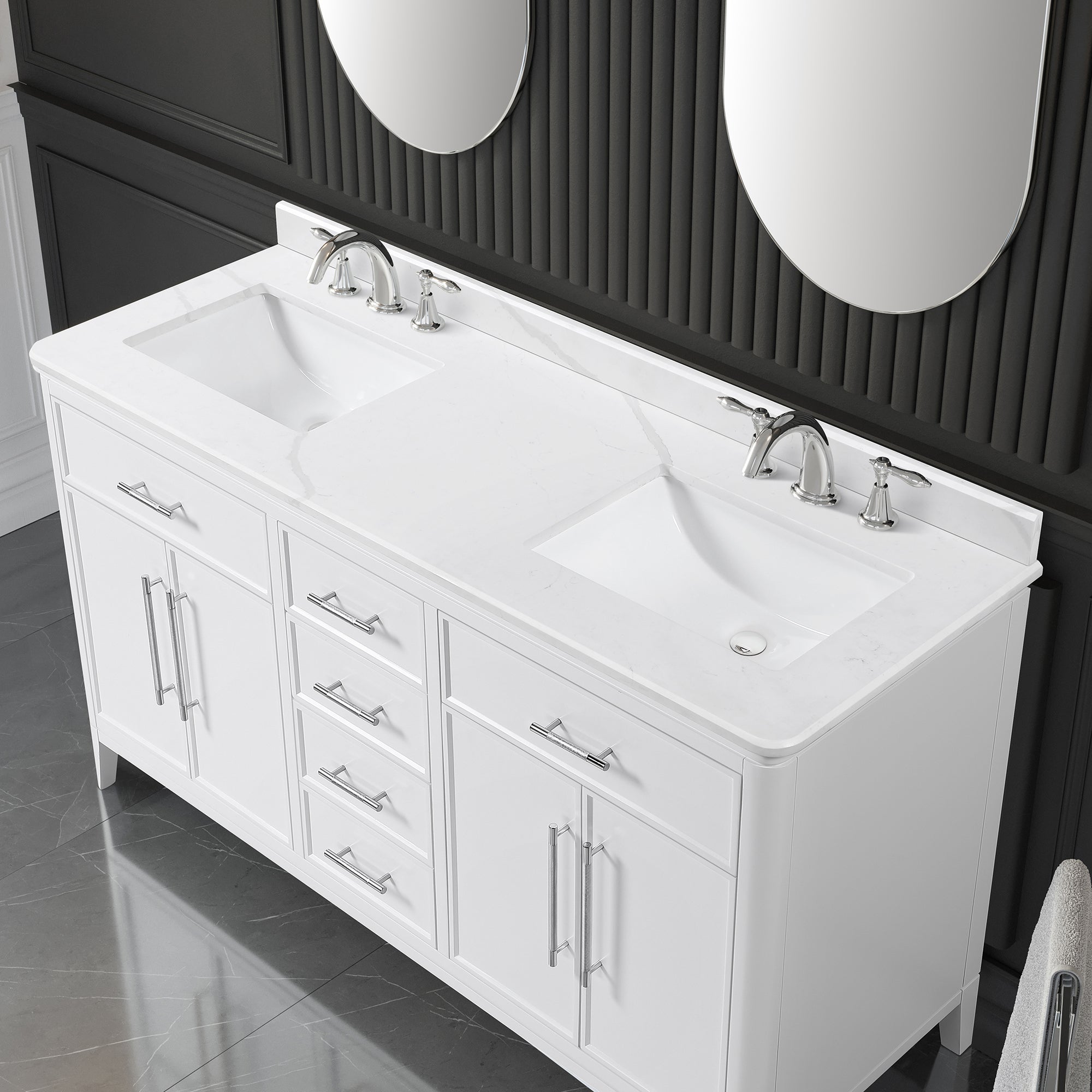 Venice II Vanity 60" - Pure White
