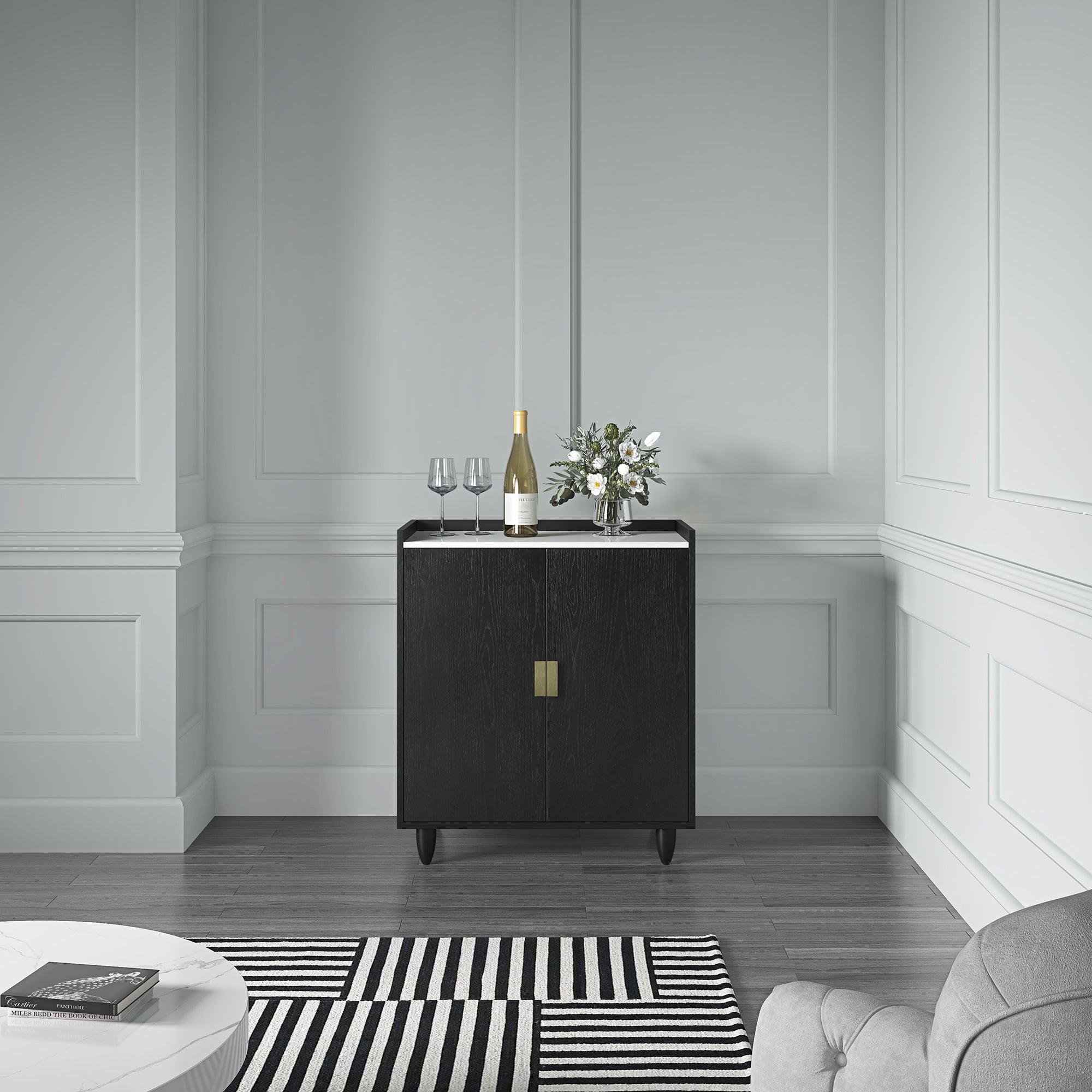 Julia - Armoire de bar avec rangement