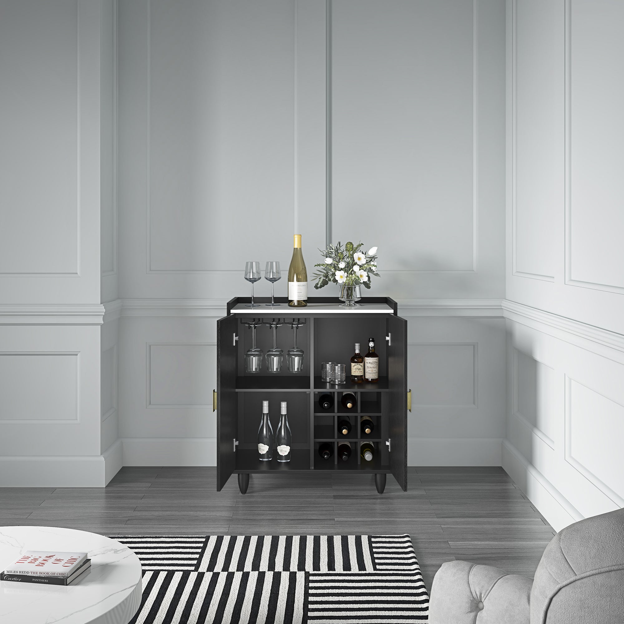 Julia - Armoire de bar avec rangement