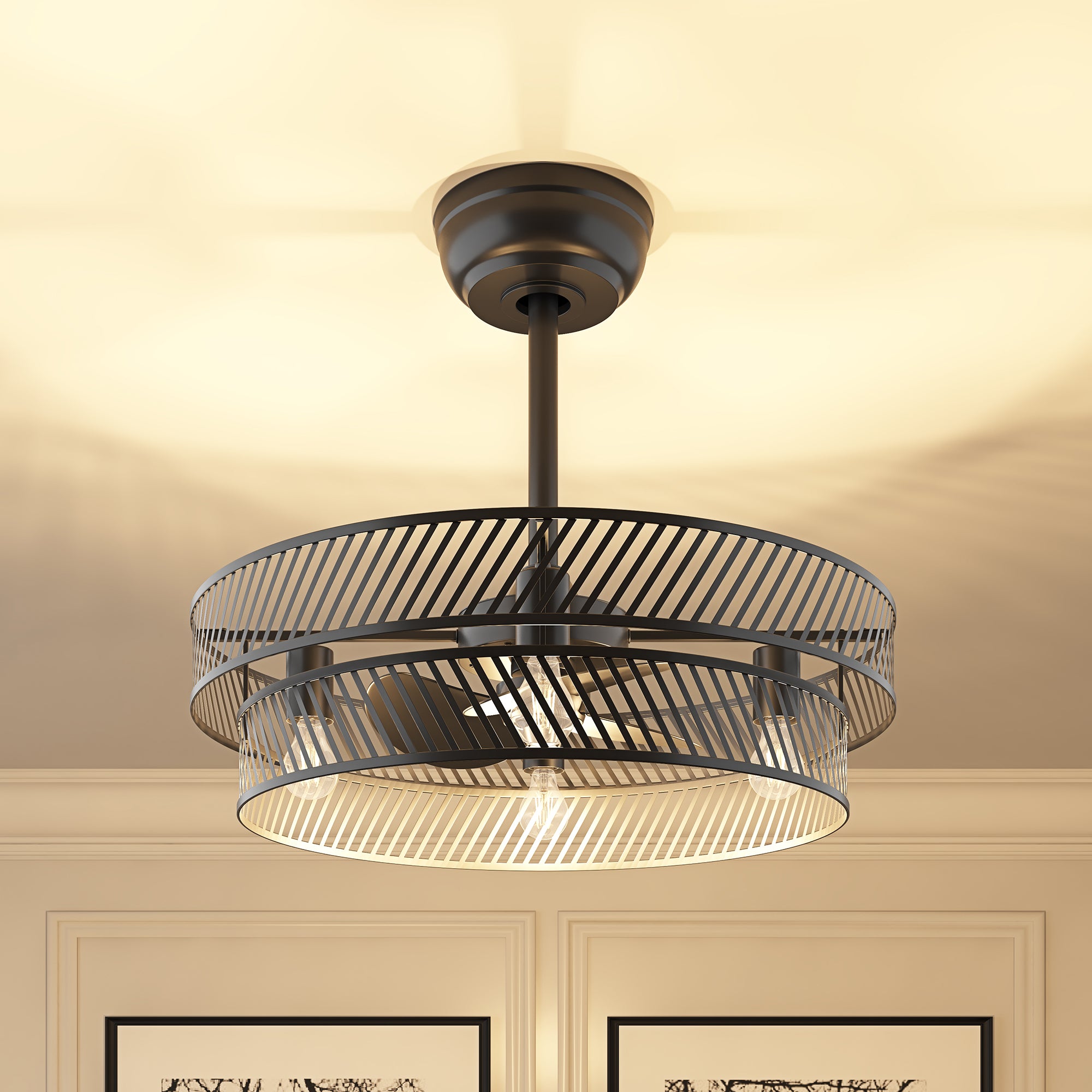 Kossi ventilateur-plafonnier à quatre ampoules