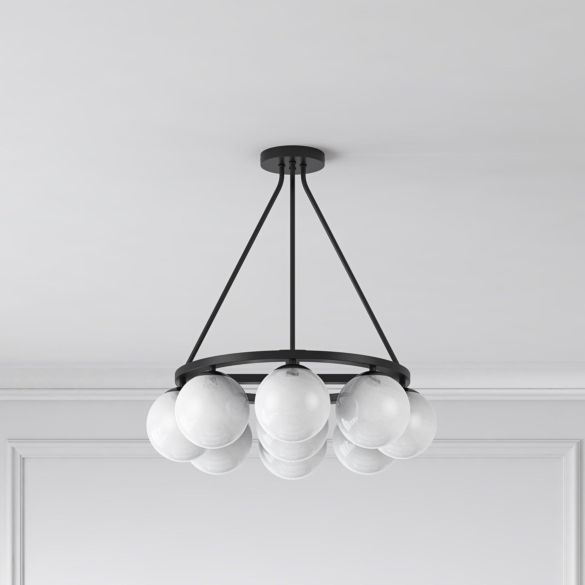 Phoebe Chandelier 9LT - Matte Black