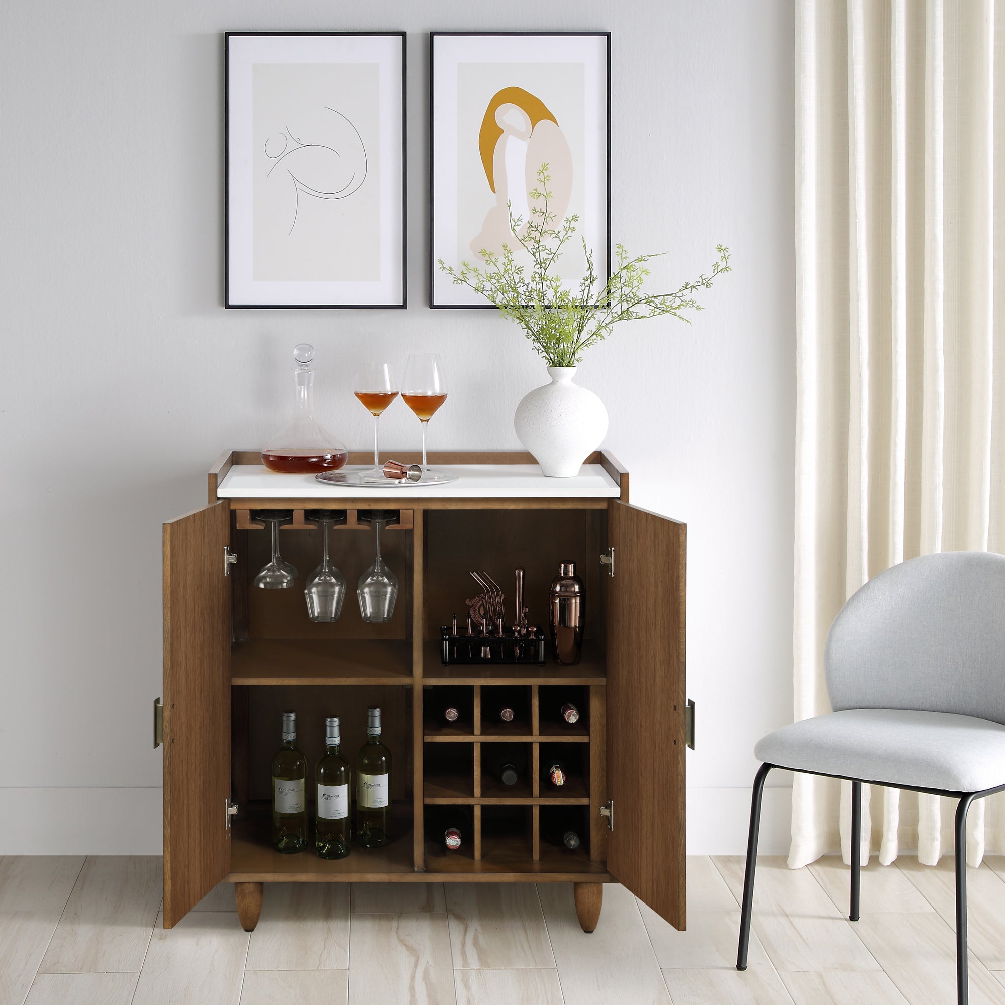 Andrea - Armoire de bar 32" avec rangement