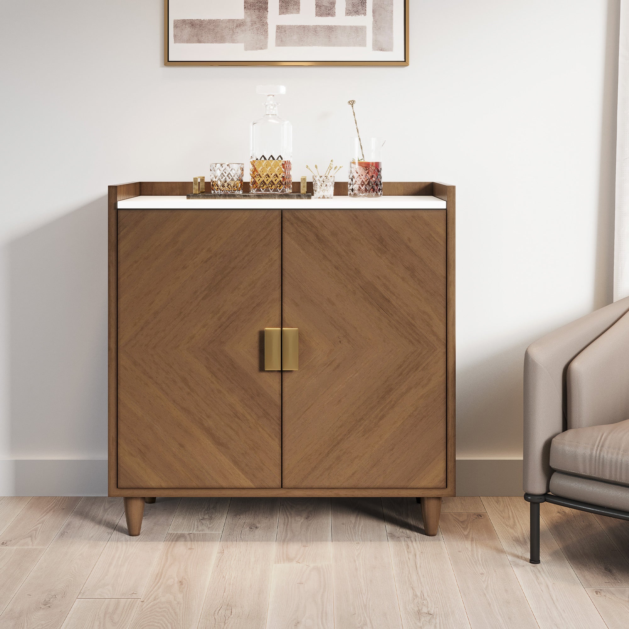 Andrea - Armoire de bar 32" avec rangement