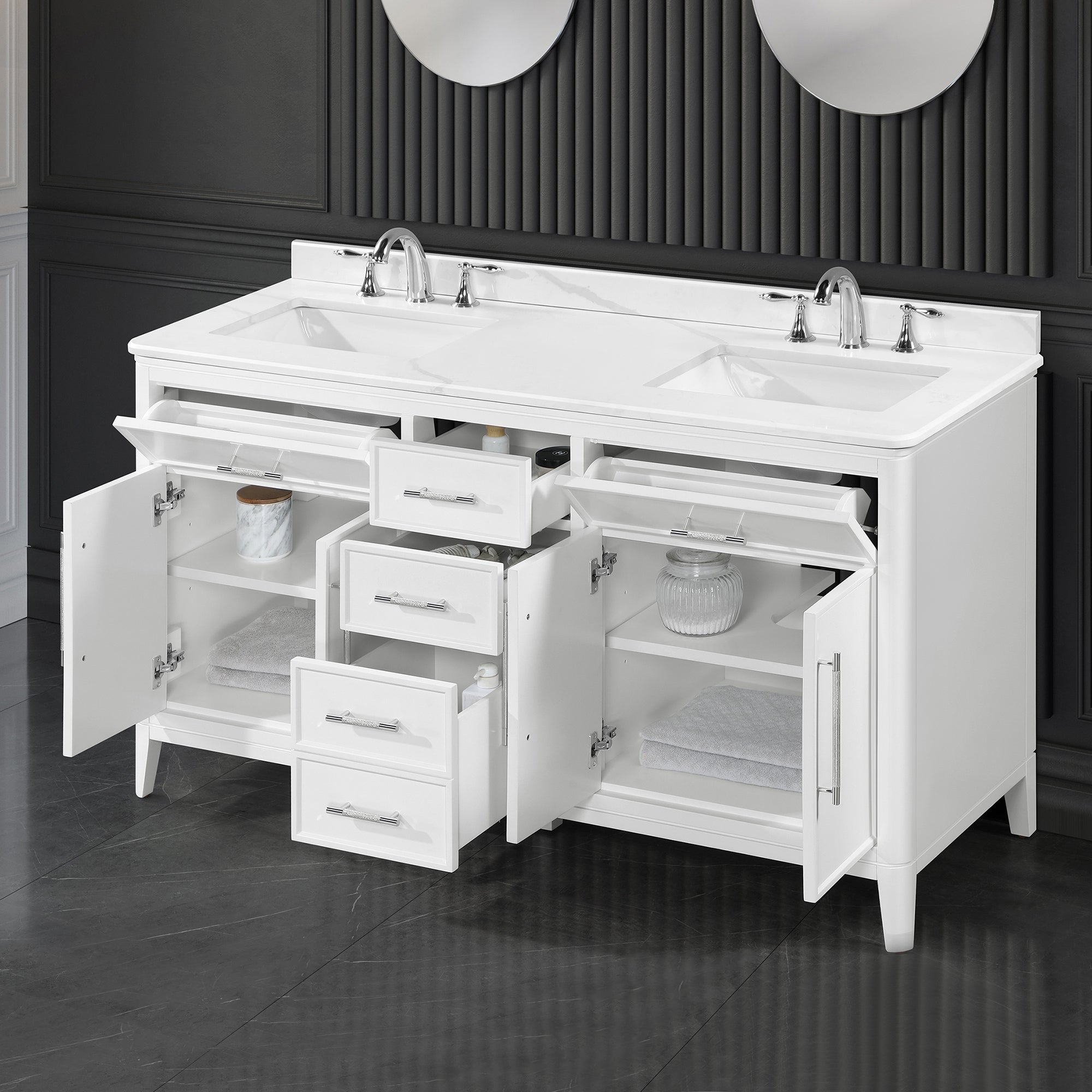 Shop Venice II Vanity 60in - Pure White - Loxley Rowe