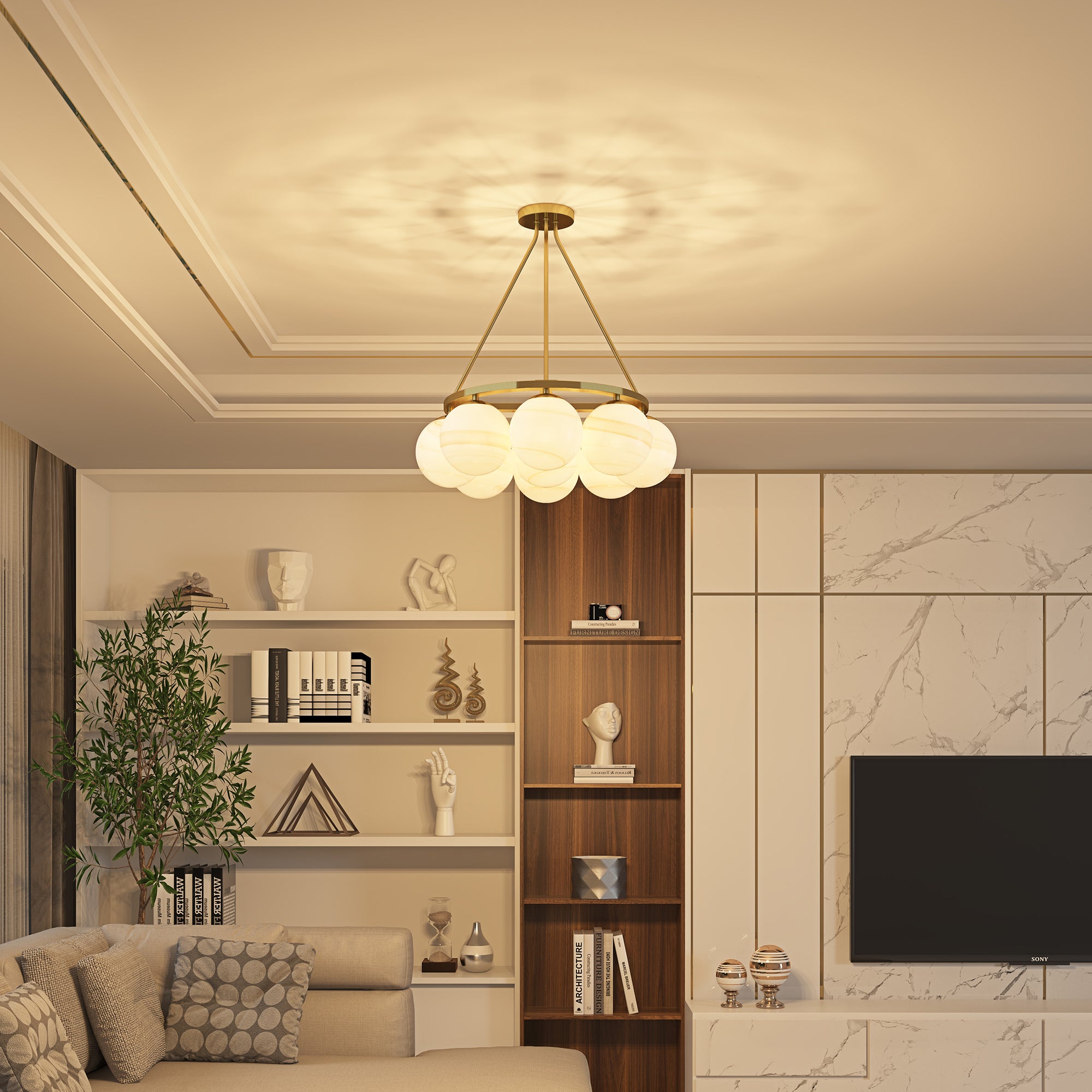 Phoebe lustre à neuf ampoules