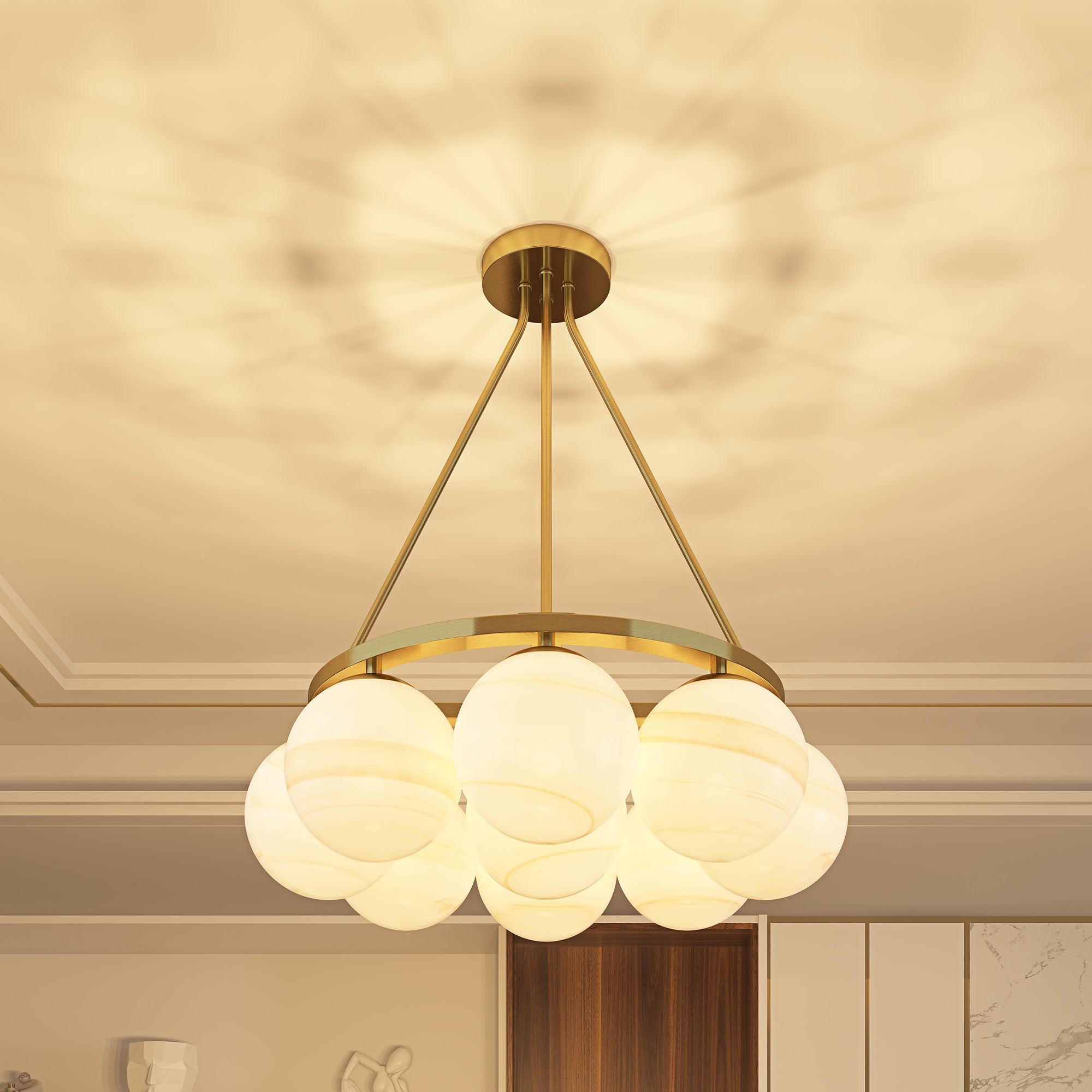 Shop Phoebe Chandelier 9LT - Brushed Gold - Loxley Rowe