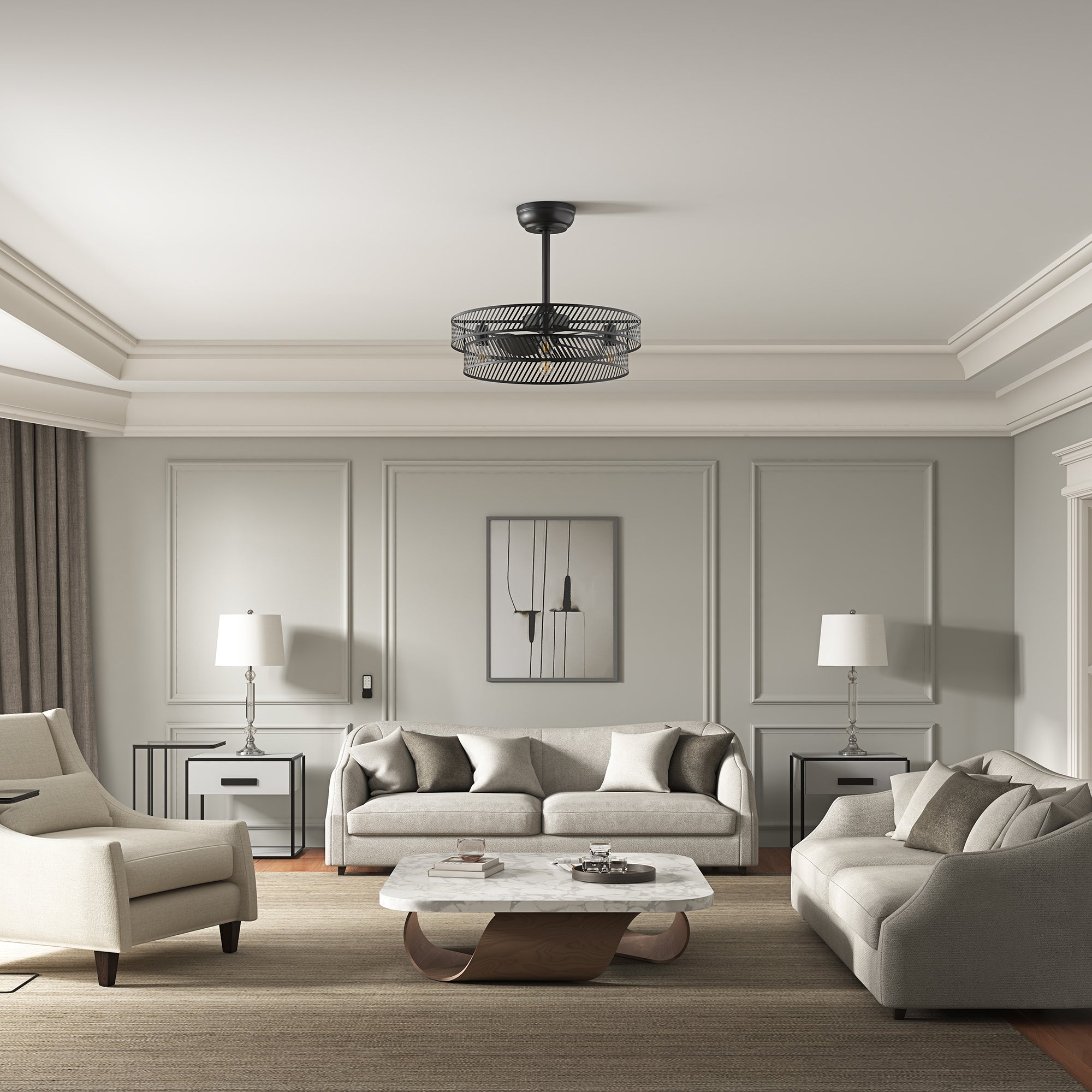 Kossi ventilateur-plafonnier à quatre ampoules