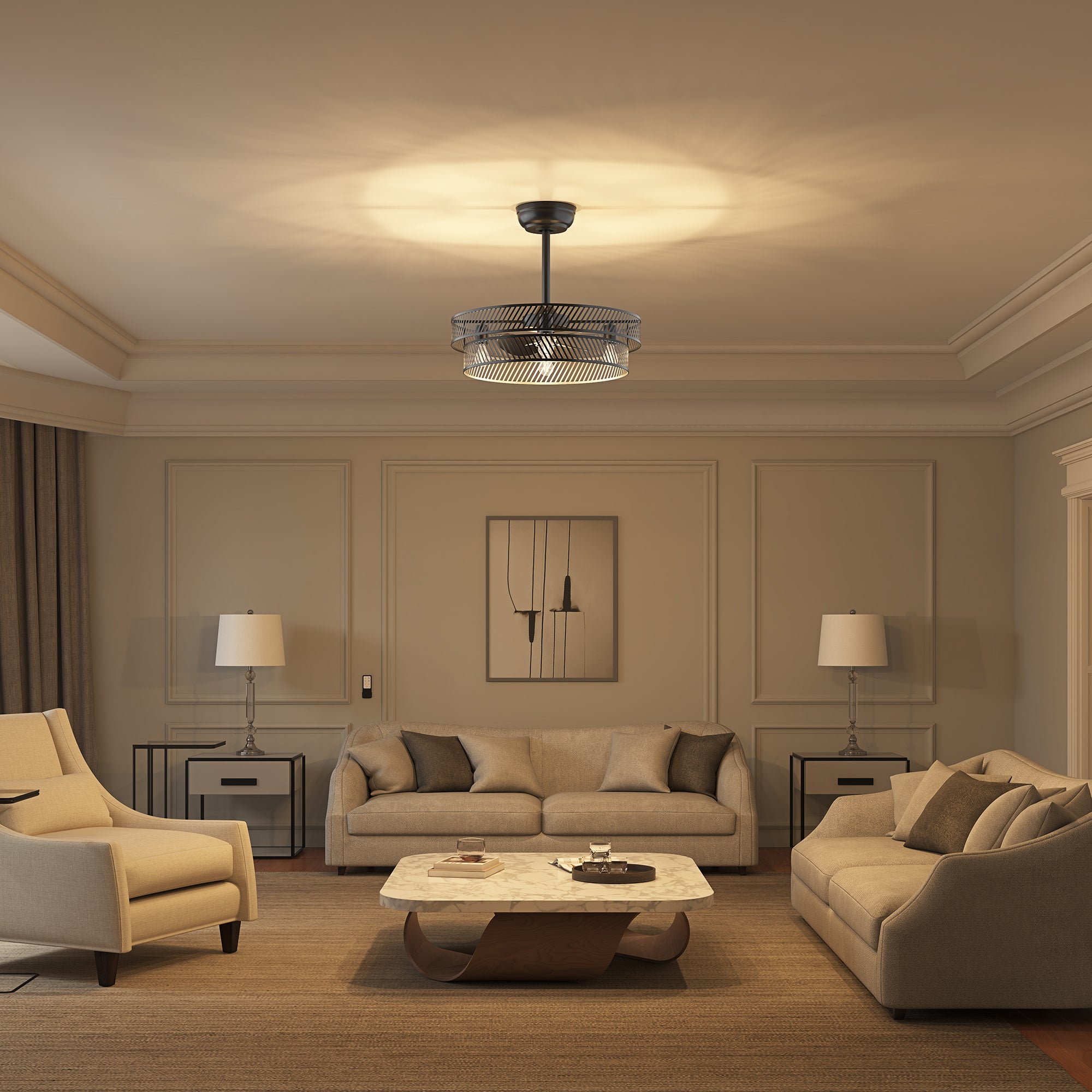 Kossi ventilateur-plafonnier à quatre ampoules