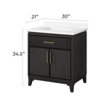 Hedy 30" Vanity With White Quartz Top