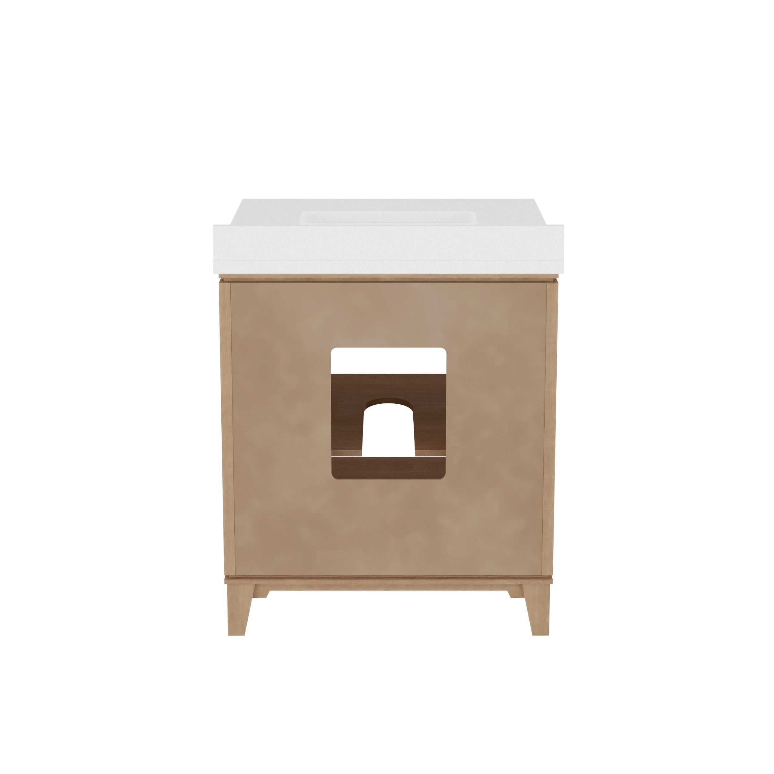 Hedy 30 po - Meuble-lavabo avec dessus en quartz blanc