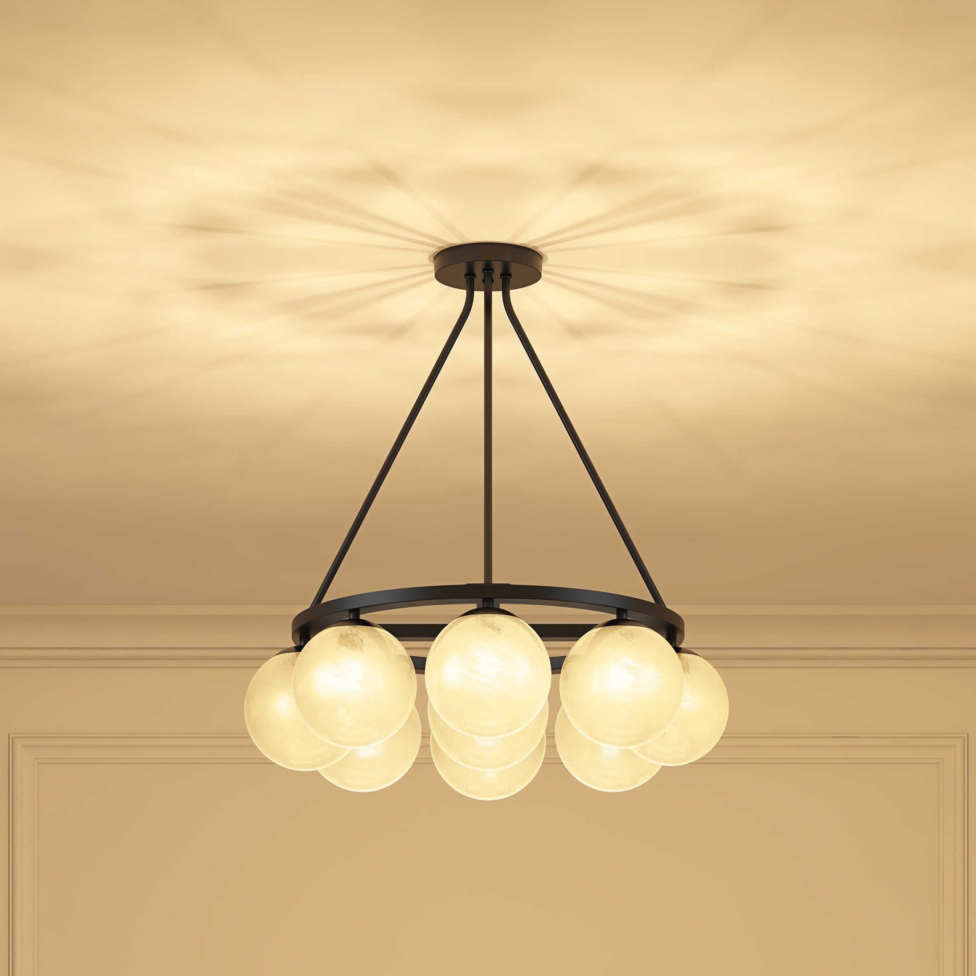 Phoebe Chandelier 9LT - Matte Black