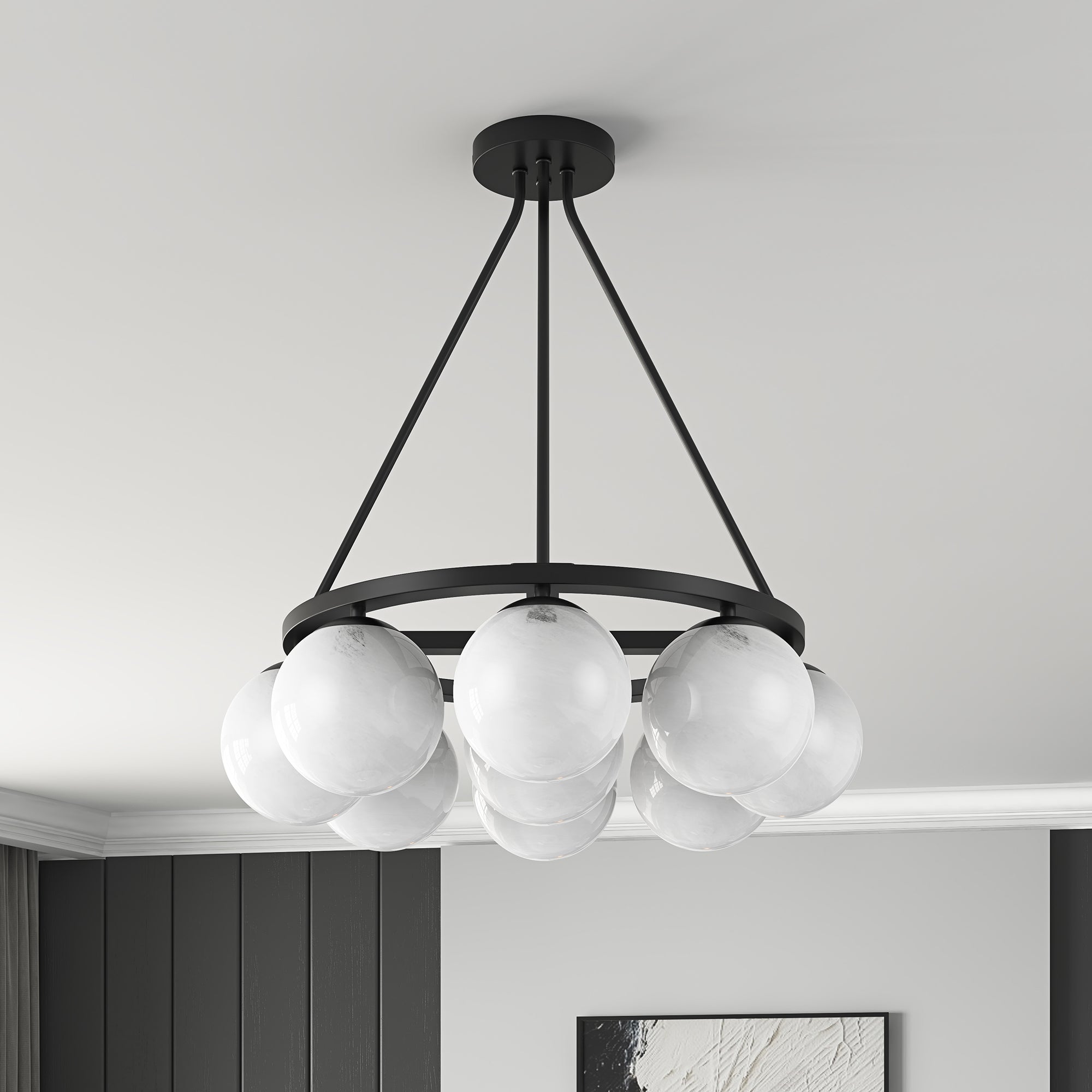 Shop Phoebe Chandelier 9LT - Matte Black - Loxley Rowe