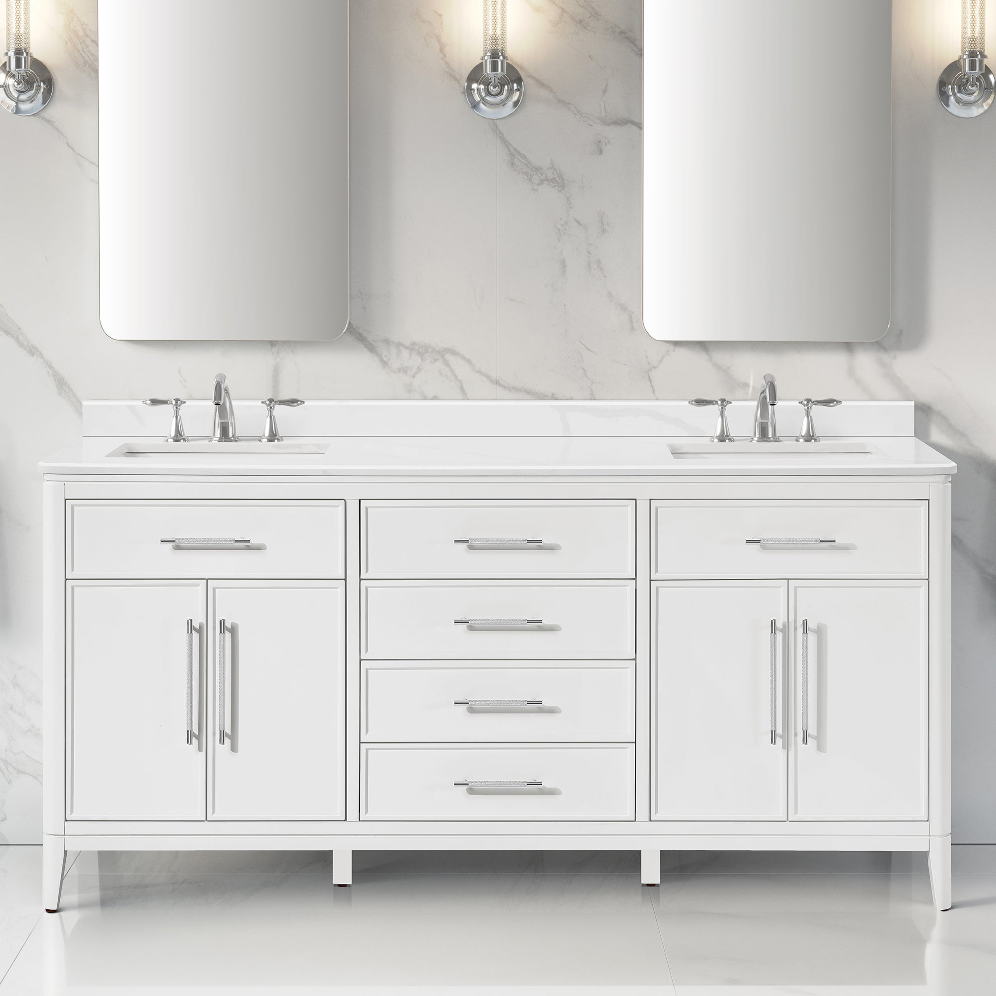 Venice II Vanity 72" - Pure White