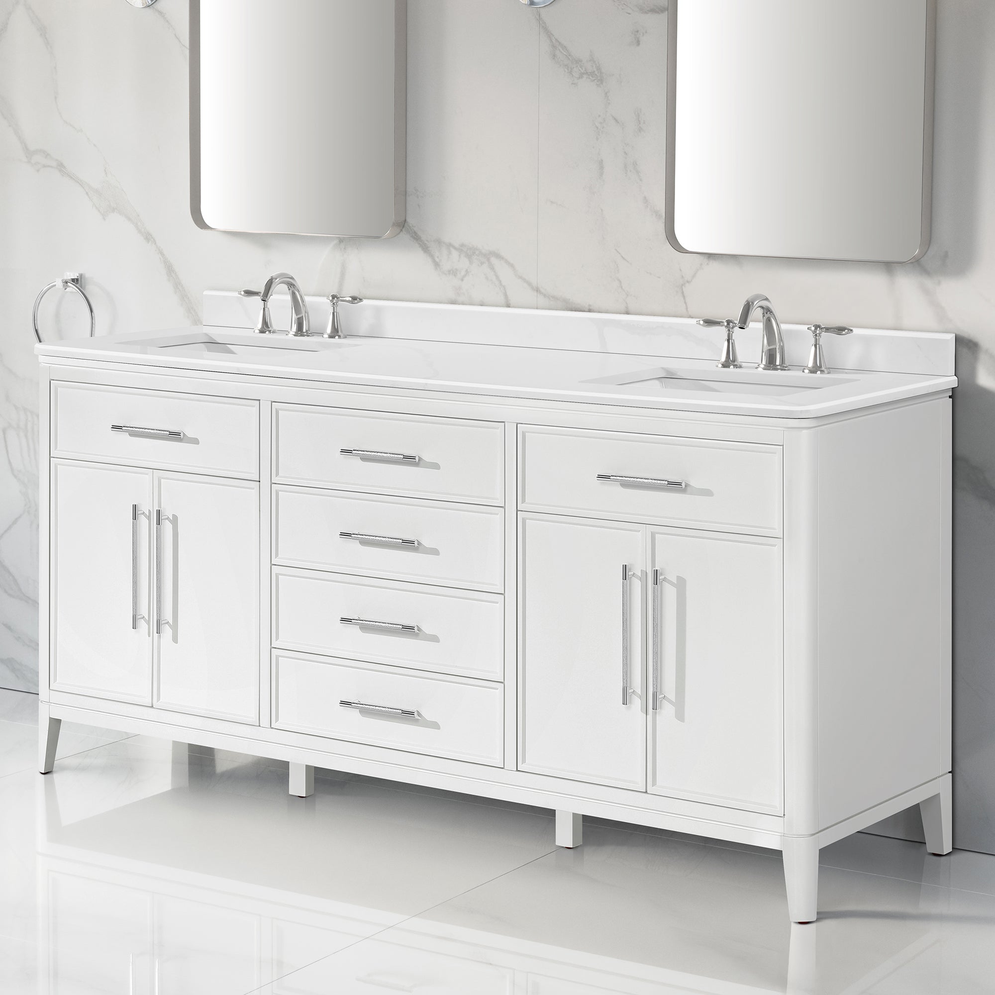 Venice II Vanity 72" - Pure White